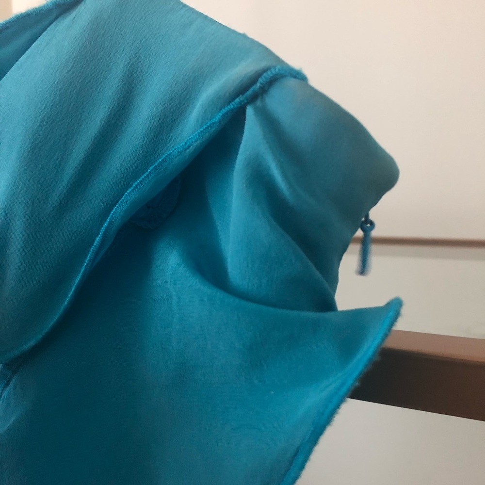 Aidan Mattox Blue Turquoise Ruffled Dress - Picture 9 of 10